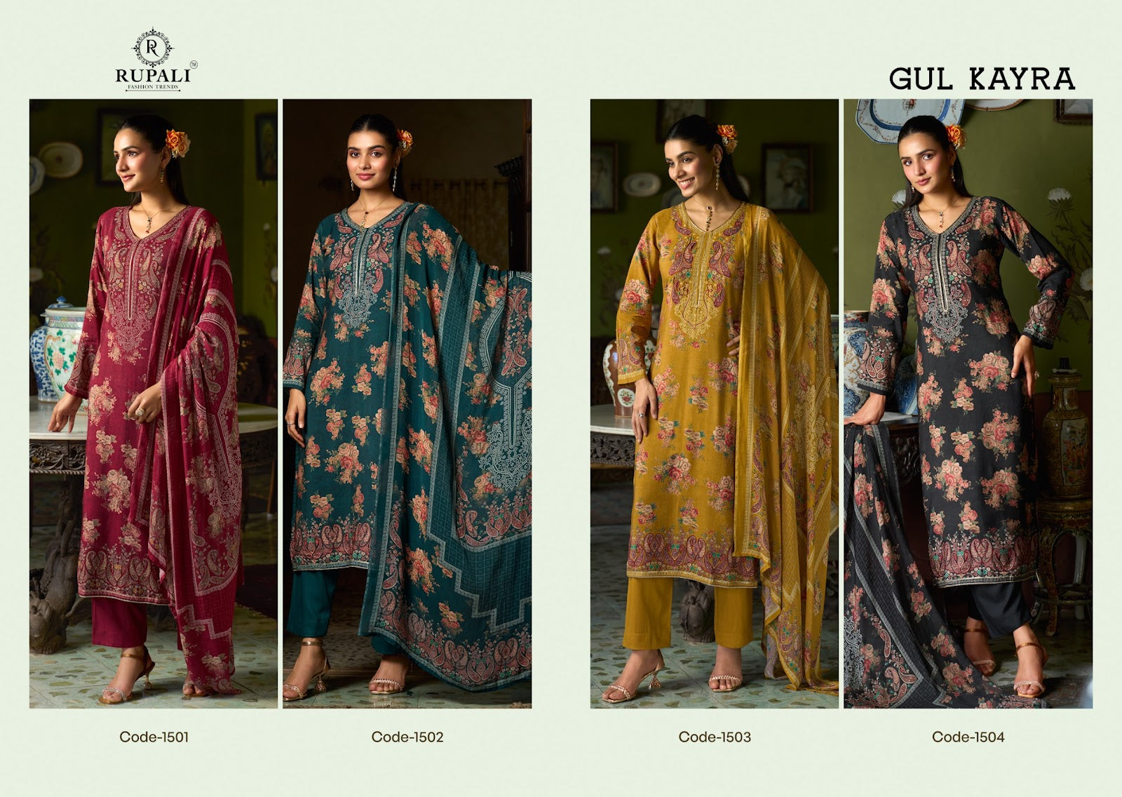 Gul Kayra Rupali Muslin Pant Style Suits Supplier India