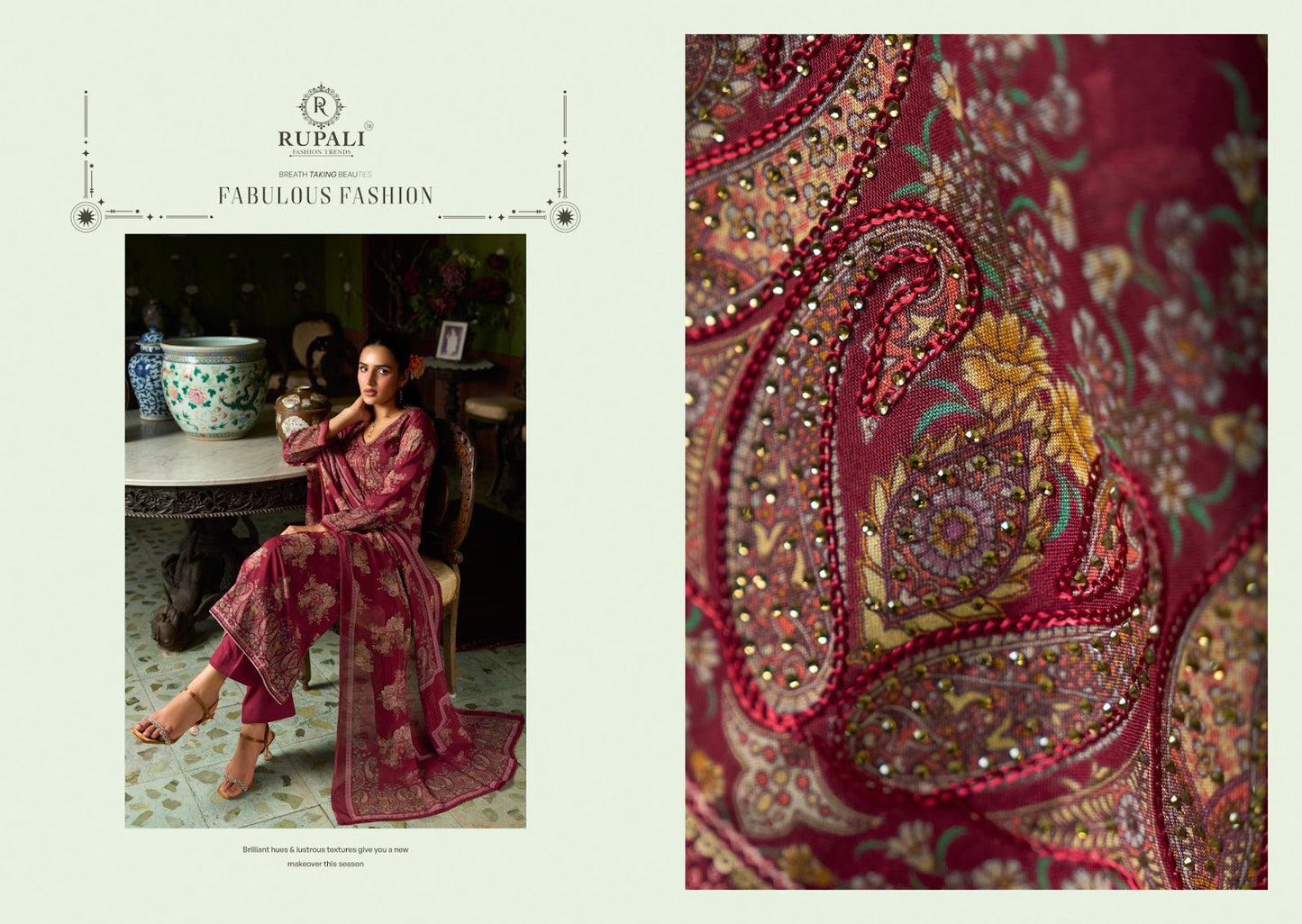 Gul Kayra Rupali Muslin Pant Style Suits Supplier India