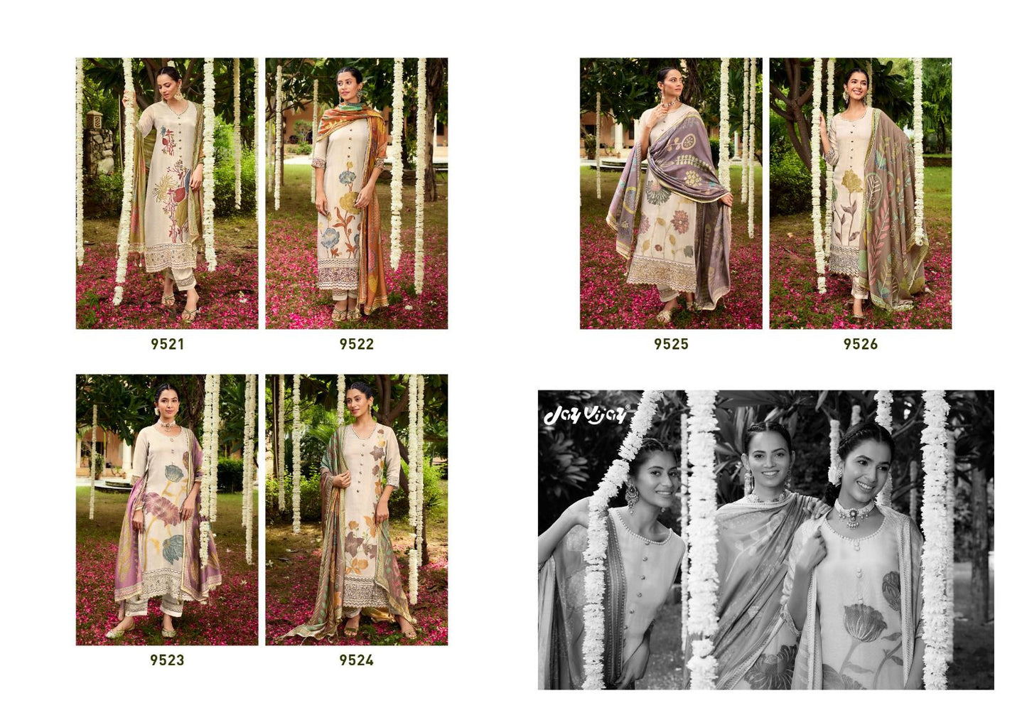 Gul Mohr Jay Vijay Tissue Jacquard Pant Style Suits Wholesale Price