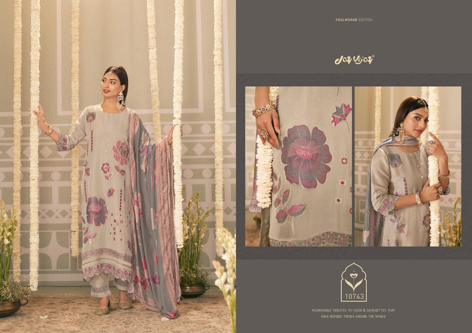 Gul Mohr Vol 2 Jay Vijay Tissue Pant Style Suits Exporter Ahmedabad