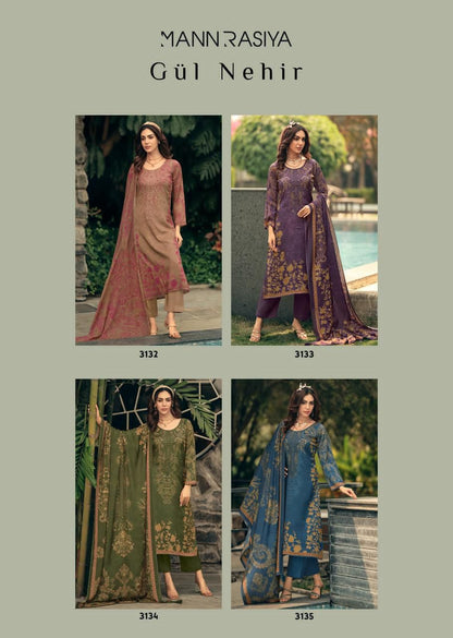 Gul Nehir Mannrasiya Bemberg Muslin Pant Style Suits Wholesaler