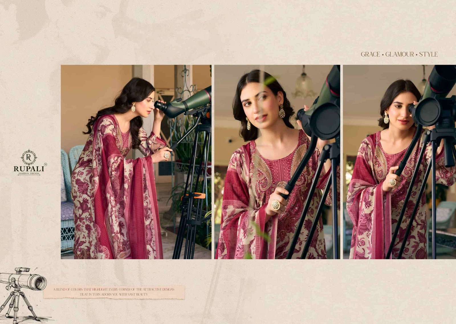 Gul Sitara Rupali Viscose Muslin Pant Style Suits Wholesale