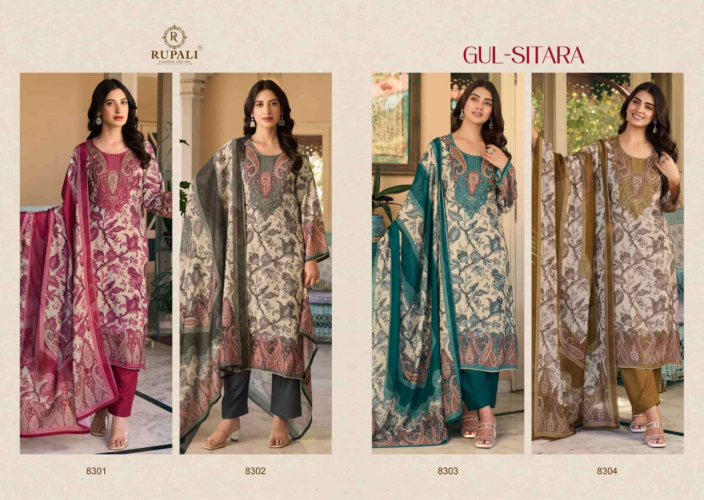 Gul Sitara Rupali Viscose Muslin Pant Style Suits Wholesale