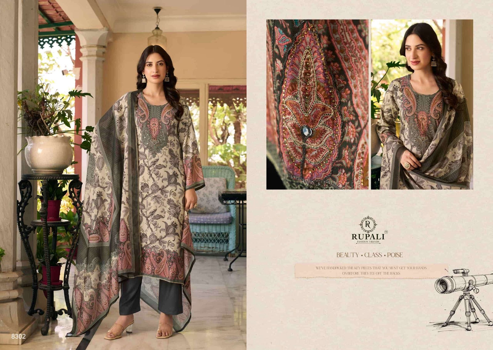 Gul Sitara Rupali Viscose Muslin Pant Style Suits Wholesale