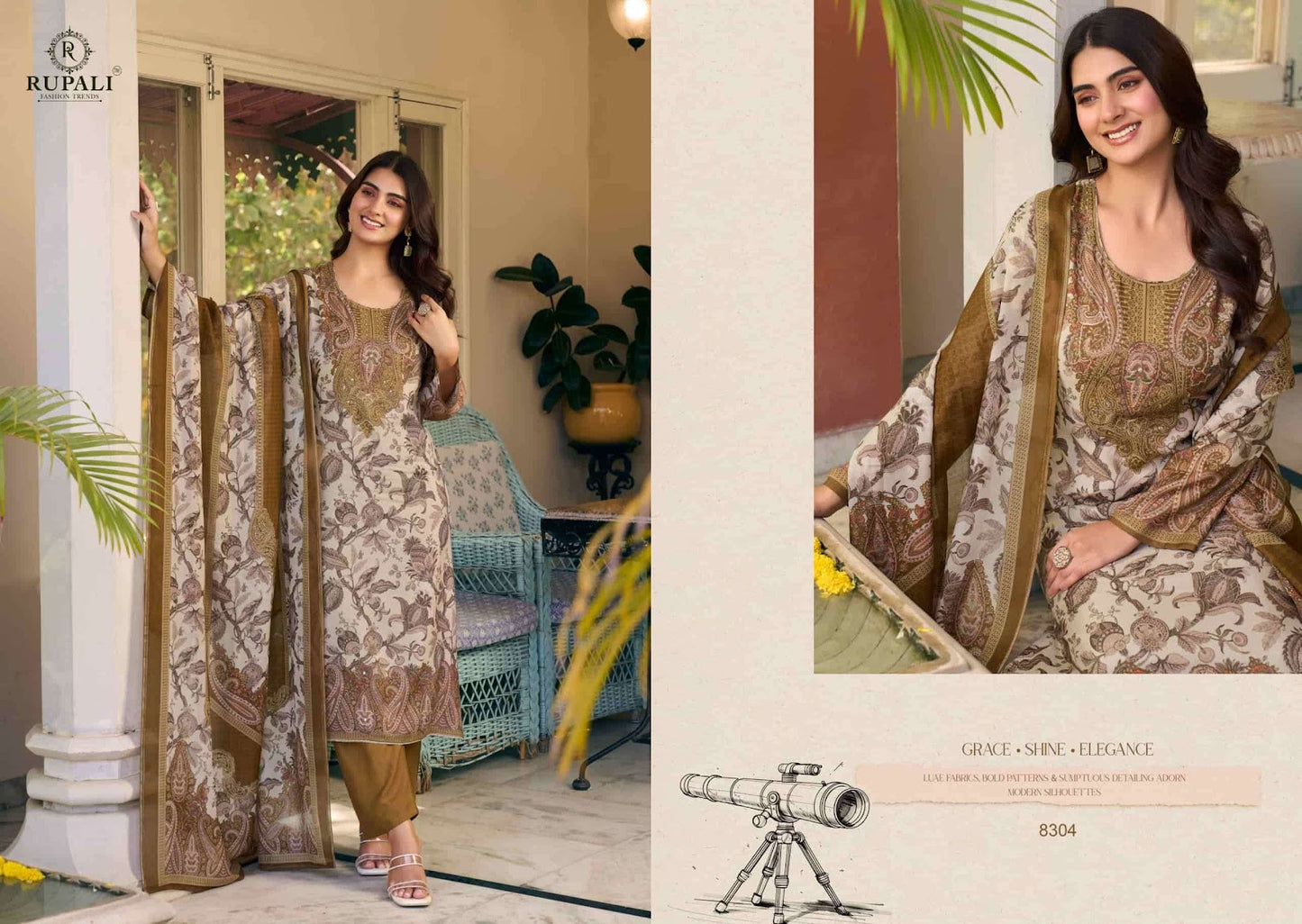 Gul Sitara Rupali Viscose Muslin Pant Style Suits Wholesale