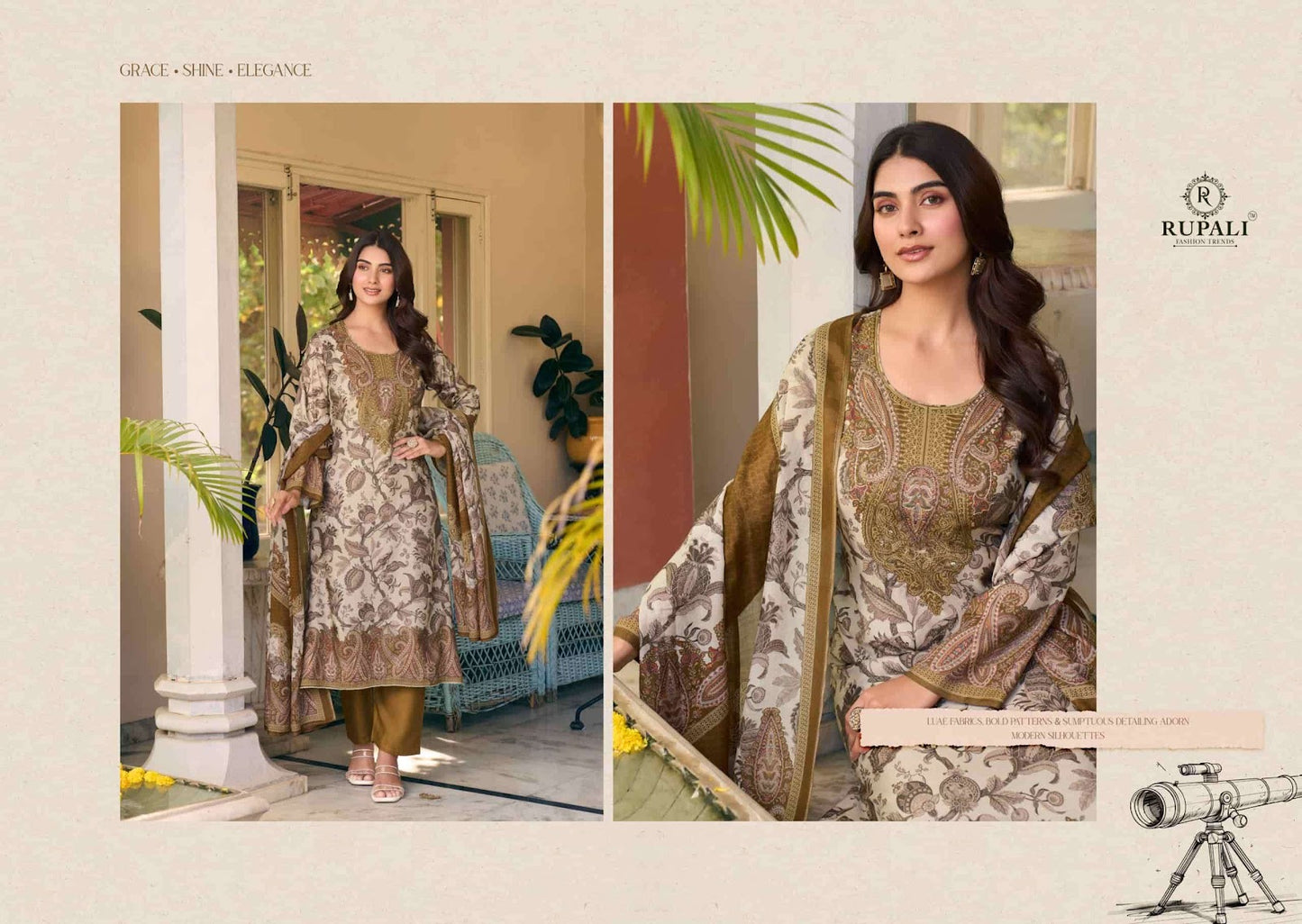 Gul Sitara Rupali Viscose Muslin Pant Style Suits Wholesale
