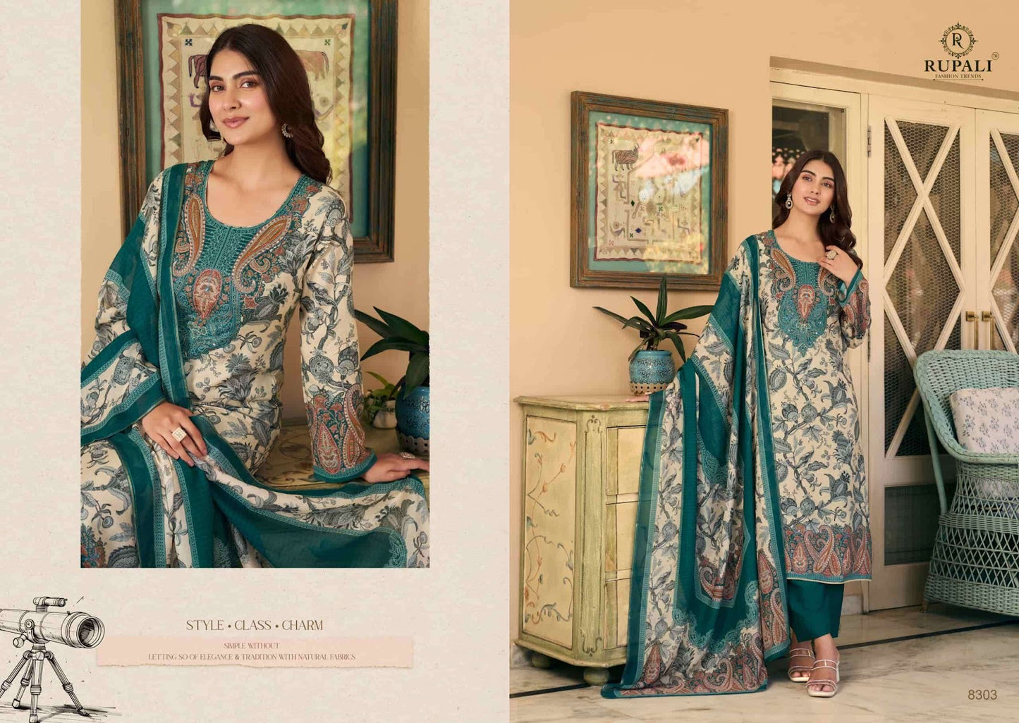 Gul Sitara Rupali Viscose Muslin Pant Style Suits Wholesale