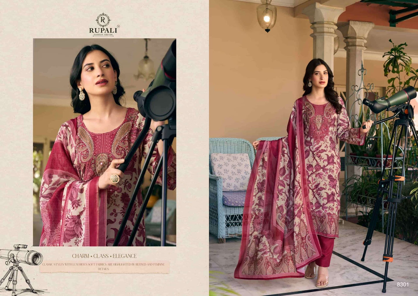 Gul Sitara Rupali Viscose Muslin Pant Style Suits Wholesale
