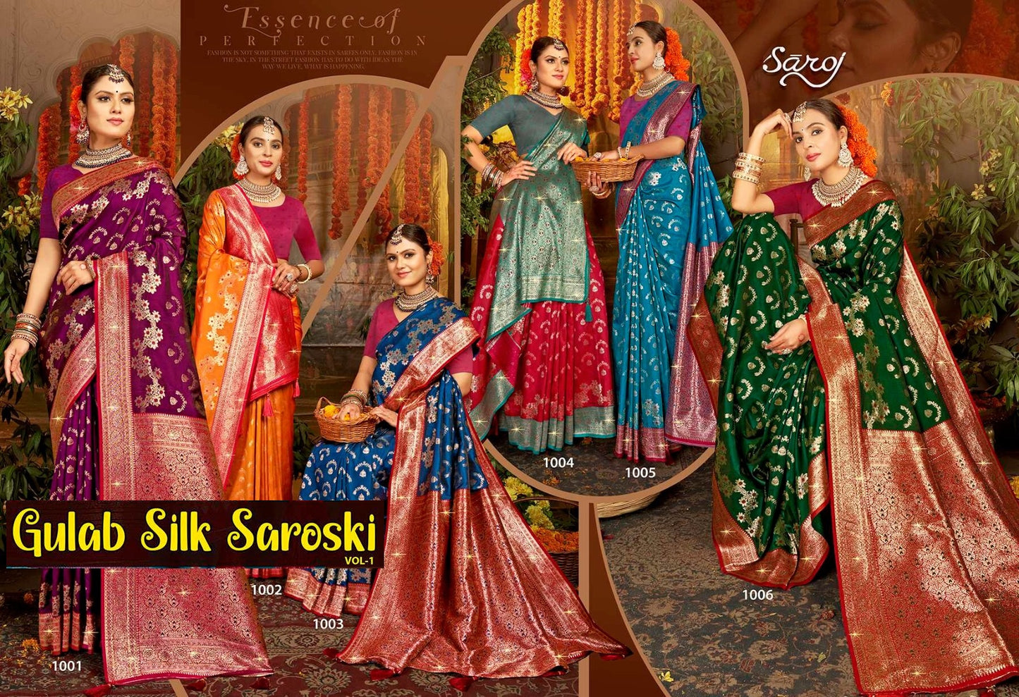 Gulaab Silk Saroski Vol 1 Saroj Soft Silk Sarees Wholesale Rate