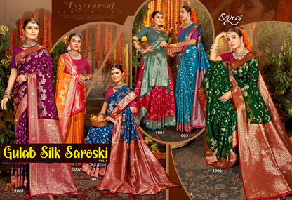Gulaab Silk Saroski Vol 1 Saroj Soft Silk Sarees Wholesale Rate