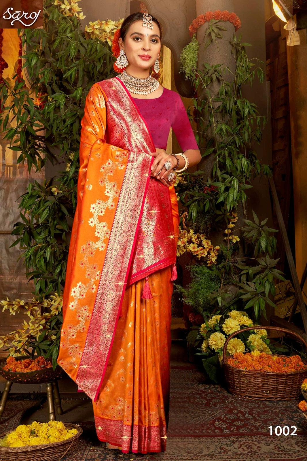 Gulaab Silk Saroski Vol 1 Saroj Soft Silk Sarees Wholesale Rate