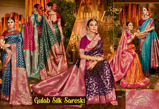 Gulaab Silk Saroski Vol 2 Saroj Soft Silk Sarees Manufacturer Ahmedabad