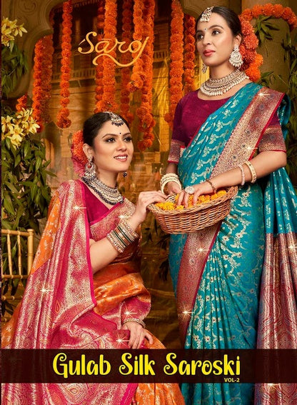 Gulaab Silk Saroski Vol 2 Saroj Soft Silk Sarees Manufacturer Ahmedabad