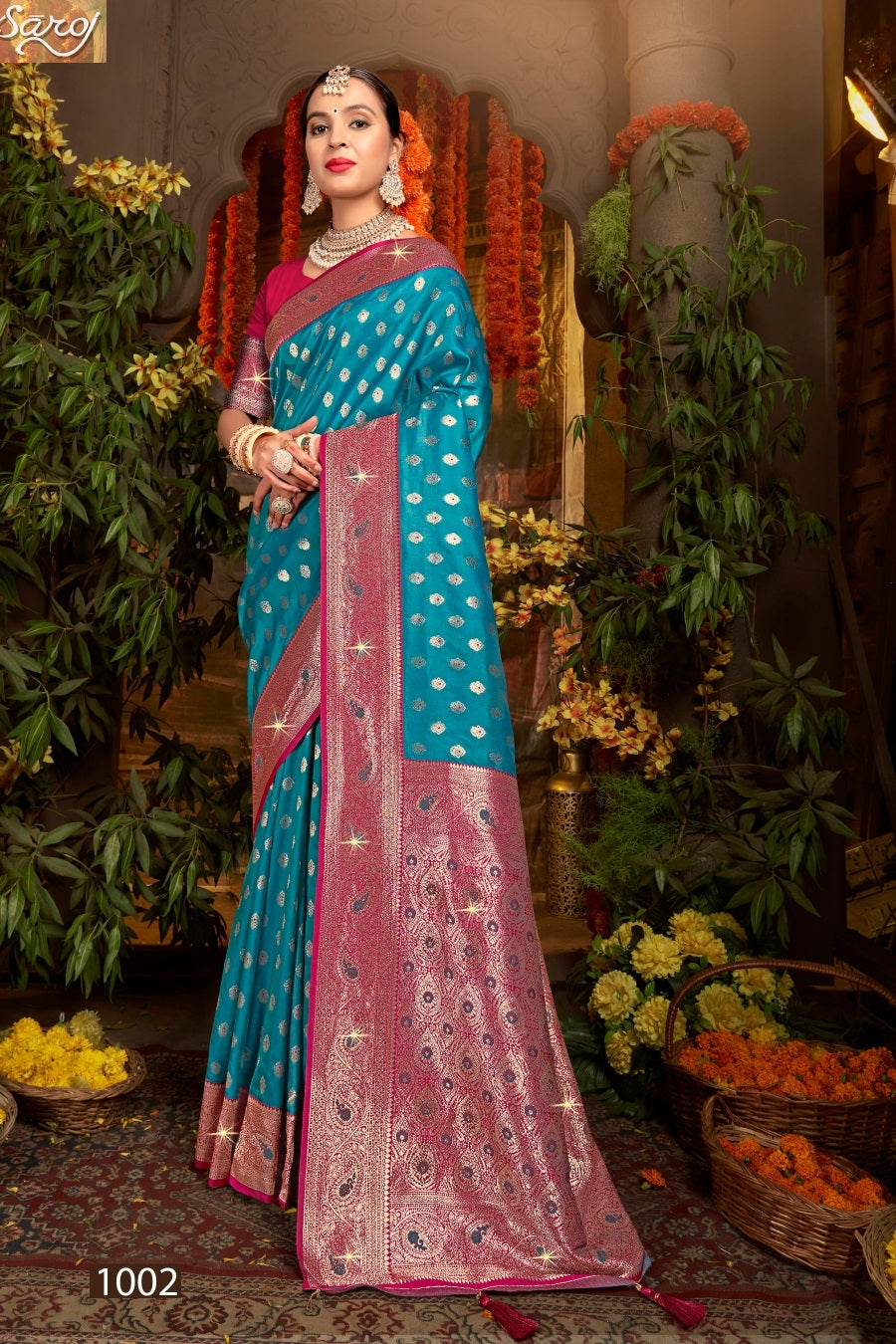 Gulaab Silk Saroski Vol 3 Saroj Soft Silk Sarees Supplier Ahmedabad