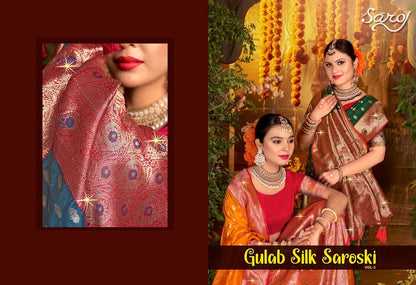 Gulaab Silk Saroski Vol 3 Saroj Soft Silk Sarees Supplier Ahmedabad