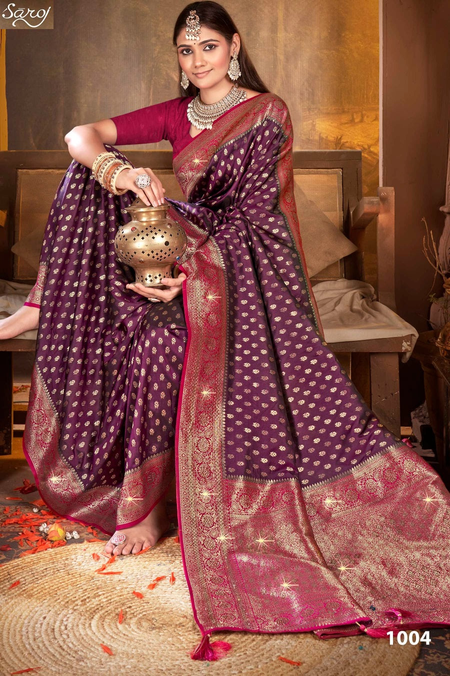 Gulaab Silk Saroski Vol 5 Saroj Soft Silk Sarees Wholesaler Ahmedabad