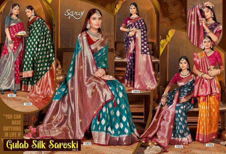 Gulaab Silk Saroski Vol 6 Saroj Soft Silk Sarees Wholesale Price