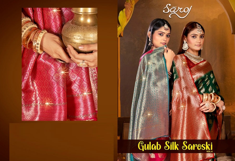 Gulaab Silk Saroski Vol 6 Saroj Soft Silk Sarees Wholesale Price