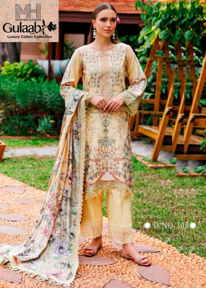Gulaab Vol 3 Luxury Cotton Collection Maryam Hussain Cotton Karachi Salwar Suits Wholesaler