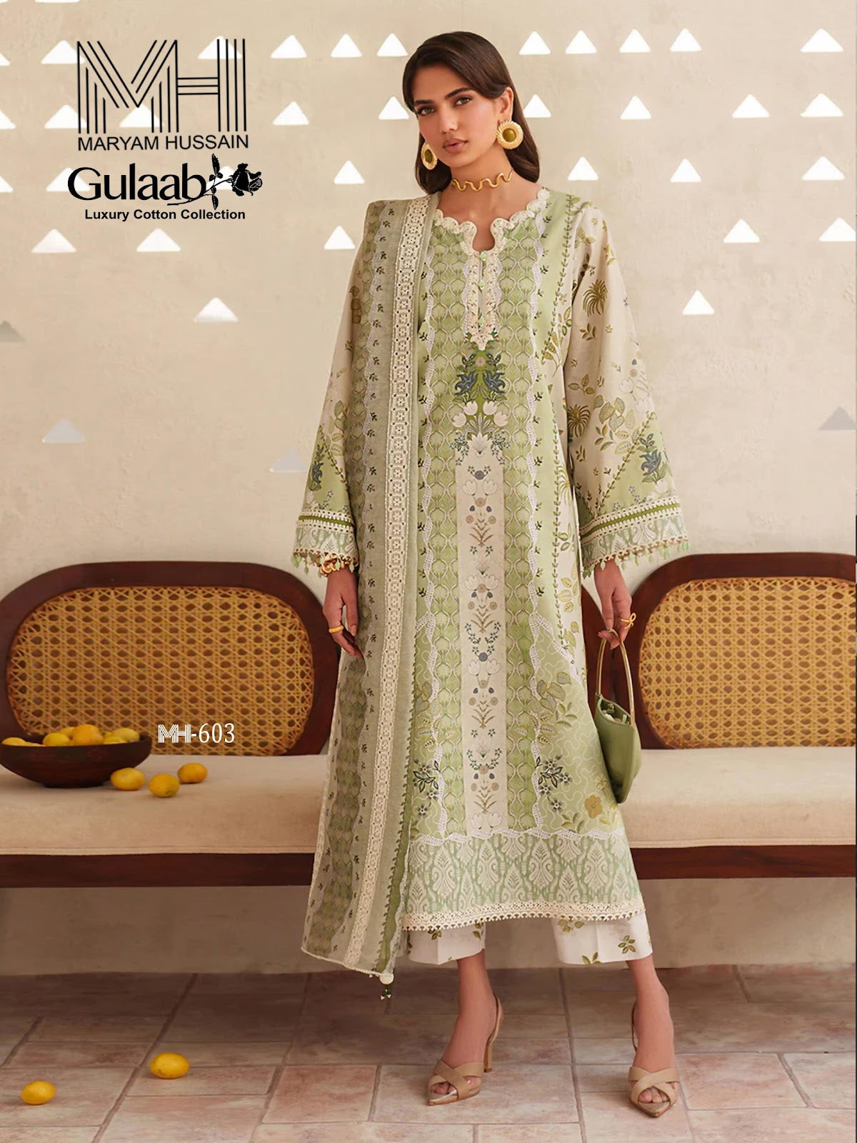 Gulaab Vol 6 Maryam Hussain Mix Cotton Karachi Salwar Suits Manufacturer