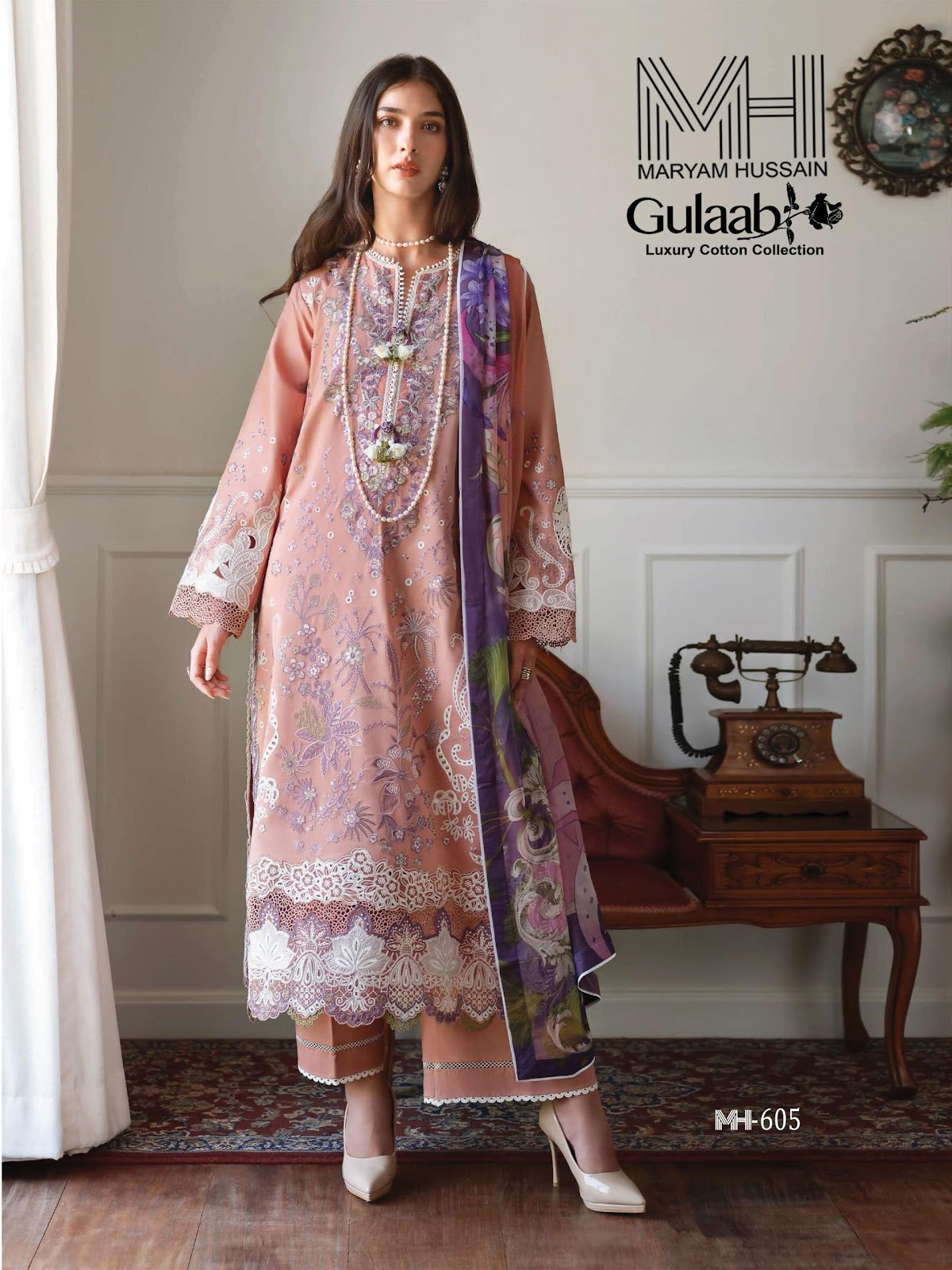 Gulaab Vol 6 Maryam Hussain Mix Cotton Karachi Salwar Suits Manufacturer