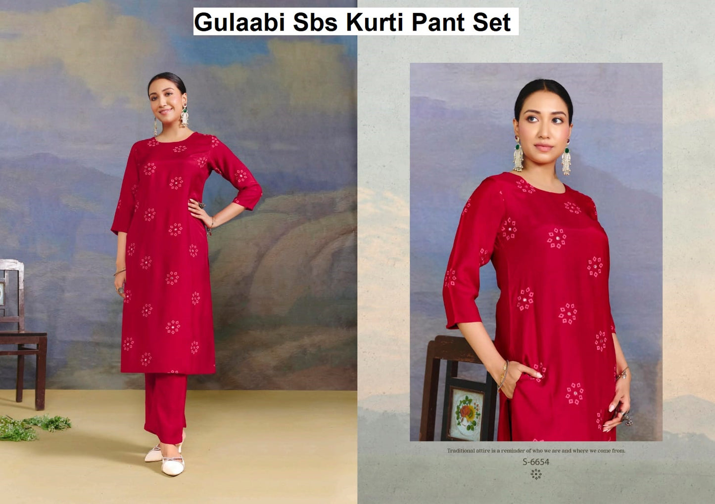 Gulaabi Sbs Pure Maslin Kurti Pant Set Supplier India