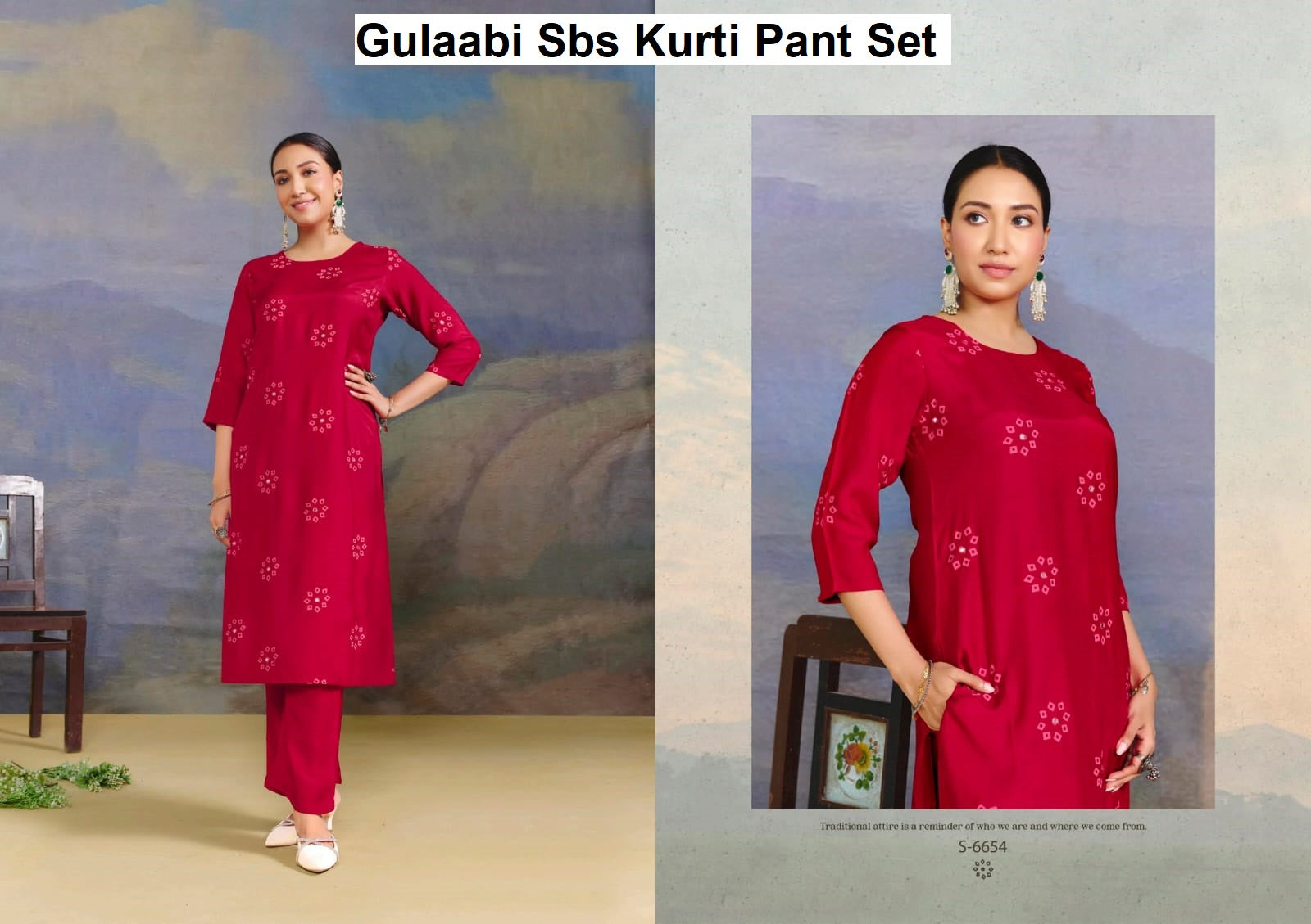 Gulaabi Sbs Pure Maslin Kurti Pant Set Supplier India