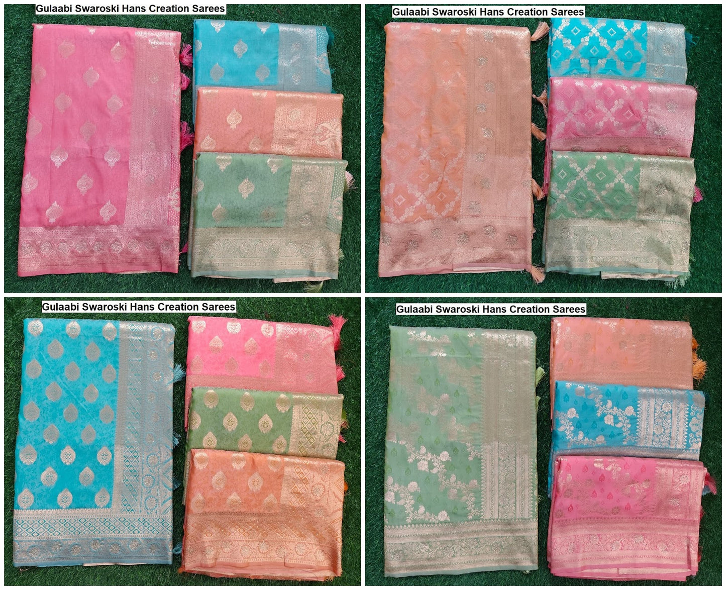 Gulaabi Swaroski Hans Creation Sarees Wholesaler India