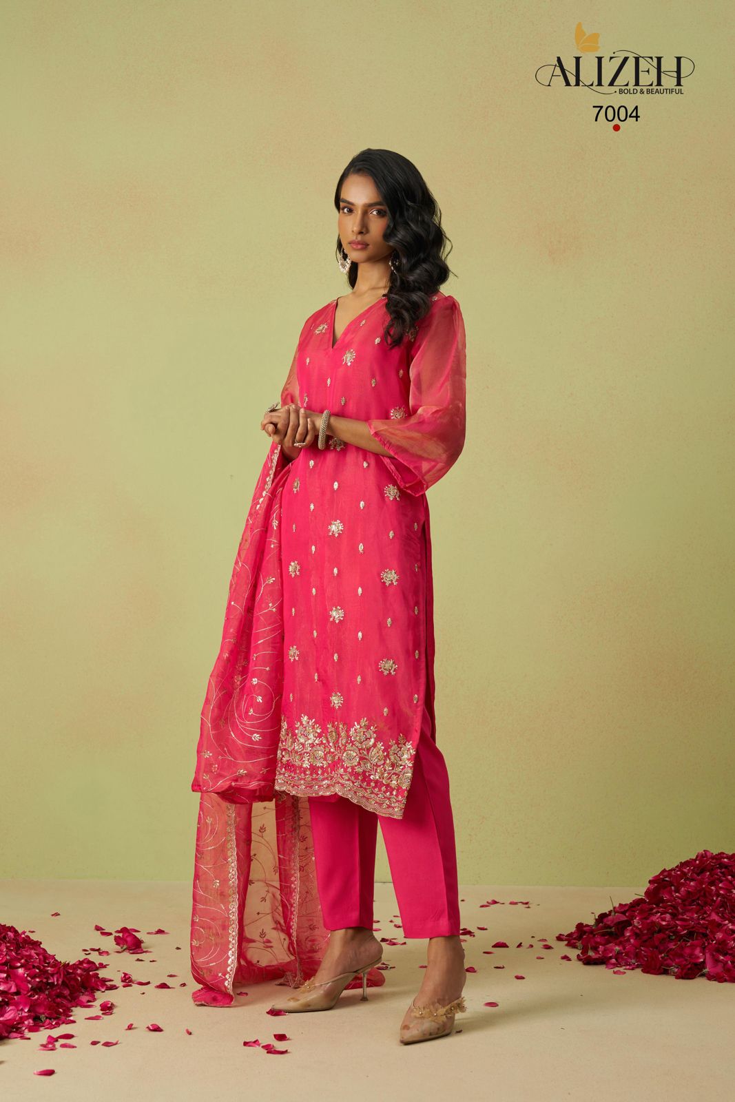 Gulaabo 7001-7004 Alizeh Organza Pant Style Suits Supplier Ahmedabad