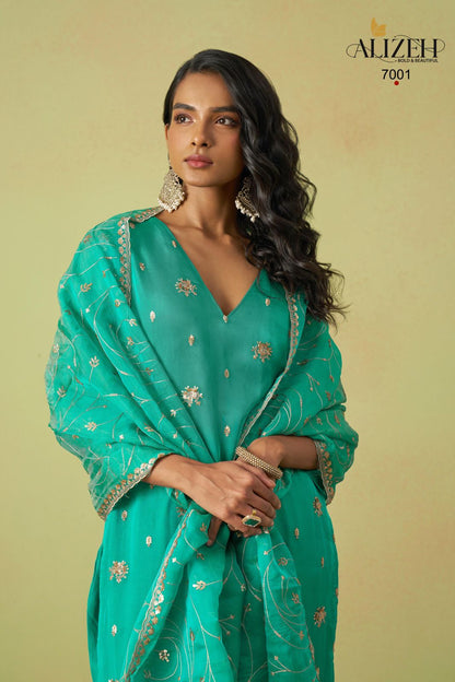 Gulaabo 7001-7004 Alizeh Organza Pant Style Suits Supplier Ahmedabad