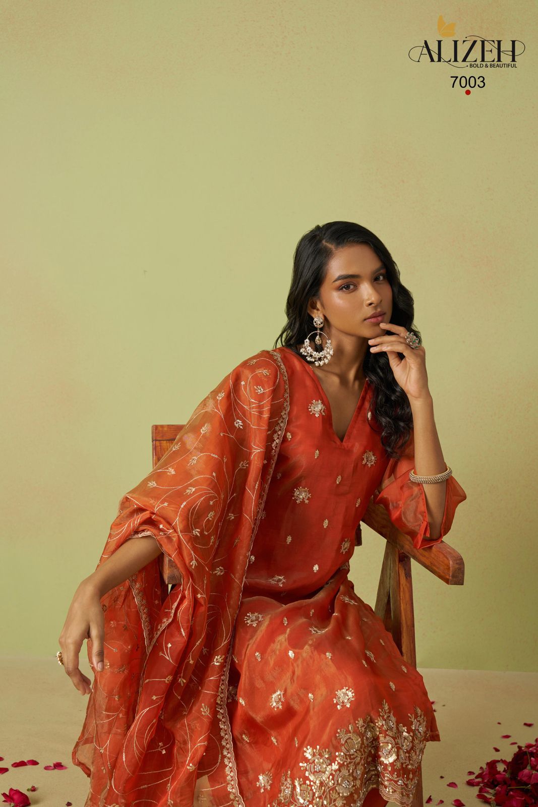 Gulaabo 7001-7004 Alizeh Organza Pant Style Suits Supplier Ahmedabad