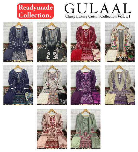 Gulaal Classy Luxury Cotton Collection Vol 11 Sana Maryam Karachi Readymade Suits Wholesale Price