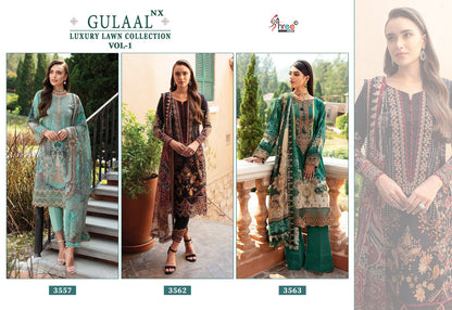 Gulaal Luxury Lawn Collection Vol 1 Nx Shree Fabs Cotton Pakistani Patch Work Suits Wholesale Rate