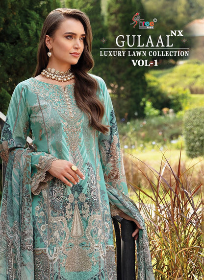 Gulaal Luxury Lawn Collection Vol 1 Nx Shree Fabs Cotton Pakistani Patch Work Suits Wholesale Rate