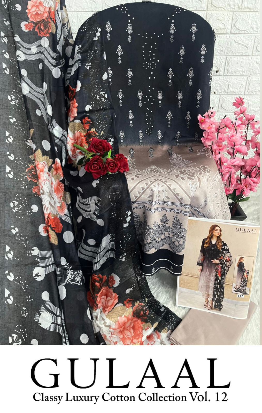 Gulaal Vol 12 Classy Luxury Cotton Collection Sana Maryam Karachi Salwar Suits Supplier Gujarat