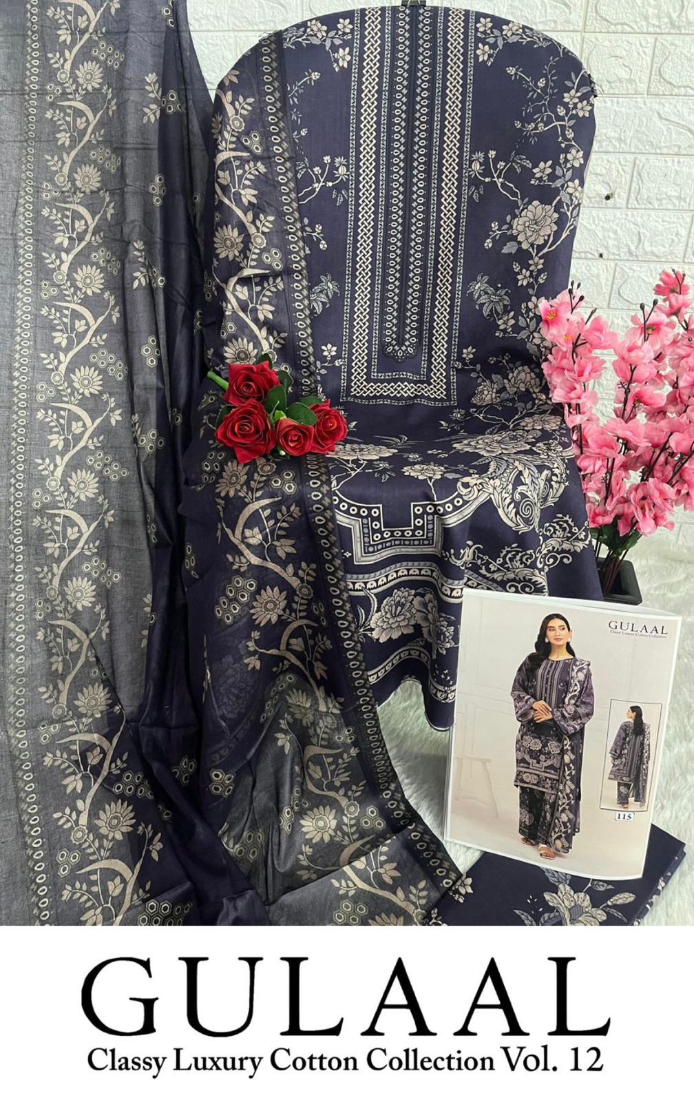 Gulaal Vol 12 Classy Luxury Cotton Collection Sana Maryam Karachi Salwar Suits Supplier Gujarat