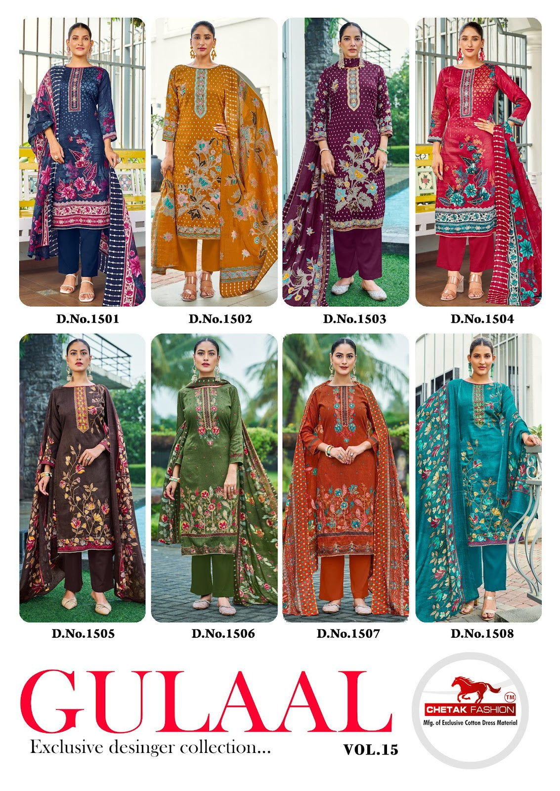 Gulaal Vol 15 Chetak Fashion Jaam Cotton Pant Style Suits Wholesaler Gujarat
