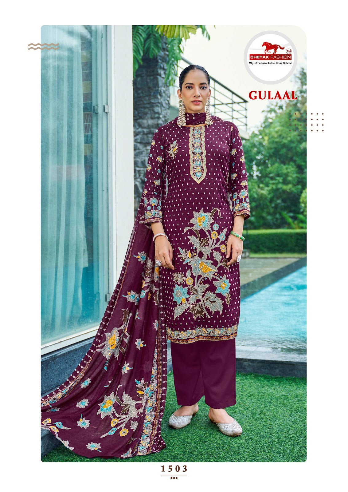 Gulaal Vol 15 Chetak Fashion Jaam Cotton Pant Style Suits Wholesaler Gujarat