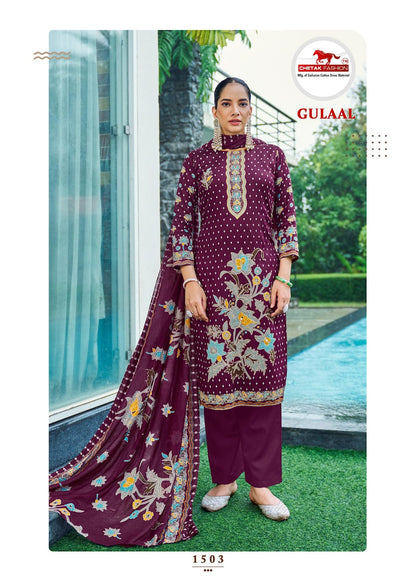 Gulaal Vol 15 Chetak Fashion Jaam Cotton Pant Style Suits Wholesaler Gujarat