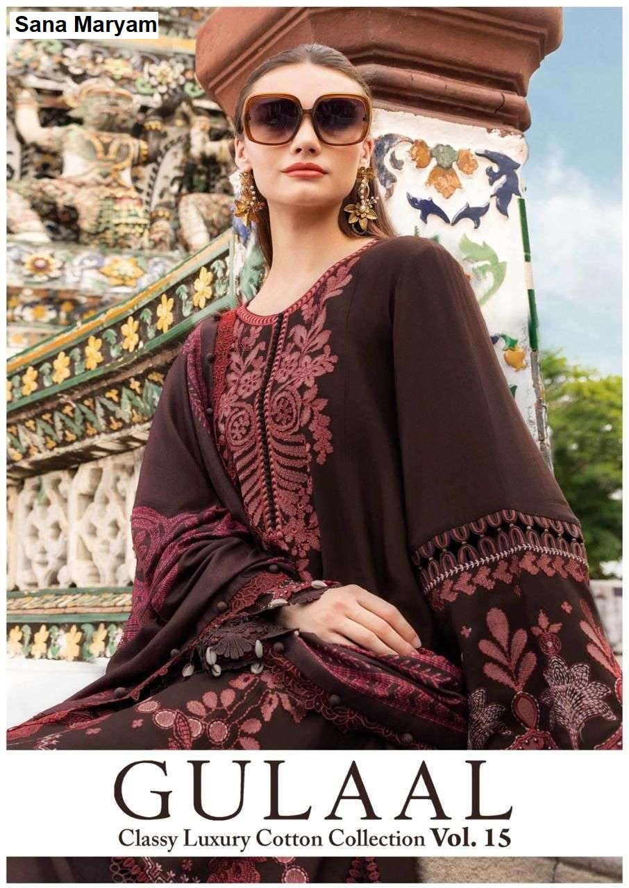 Gulaal Vol 15 Classy Luxury Cotton Collection Sana Maryam Karachi Readymade Suits Wholesaler India