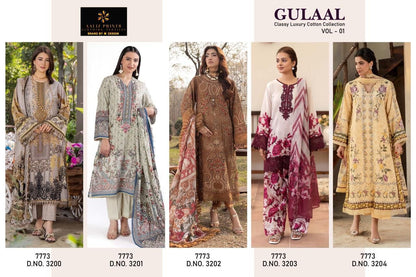 Gulaal Vol 1 Classy Luxury Cotton Collection Aaliz Prints Karachi Salwar Suits Supplier Gujarat