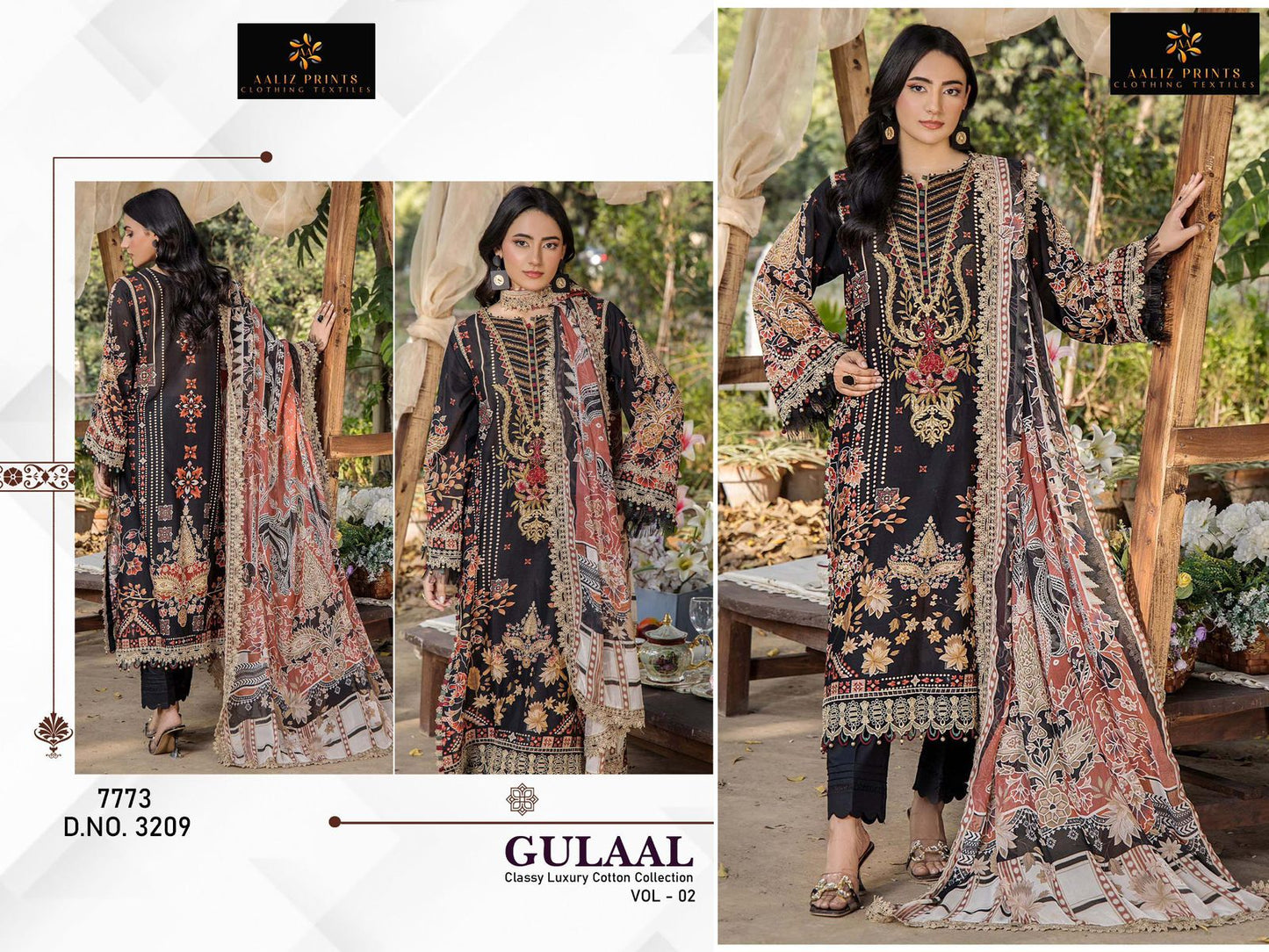 Gulaal Vol 2 Classy Luxury Cotton Collection Aaliz Prints Karachi Salwar Suits Manufacturer Gujarat