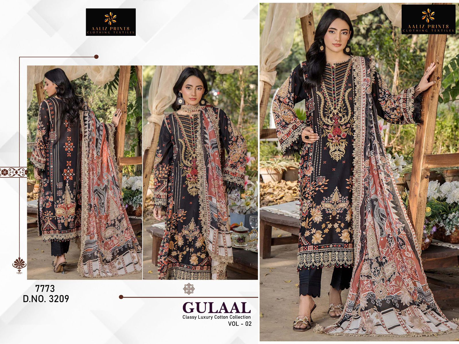 Gulaal Vol 2 Classy Luxury Cotton Collection Aaliz Prints Karachi Salwar Suits Manufacturer Gujarat