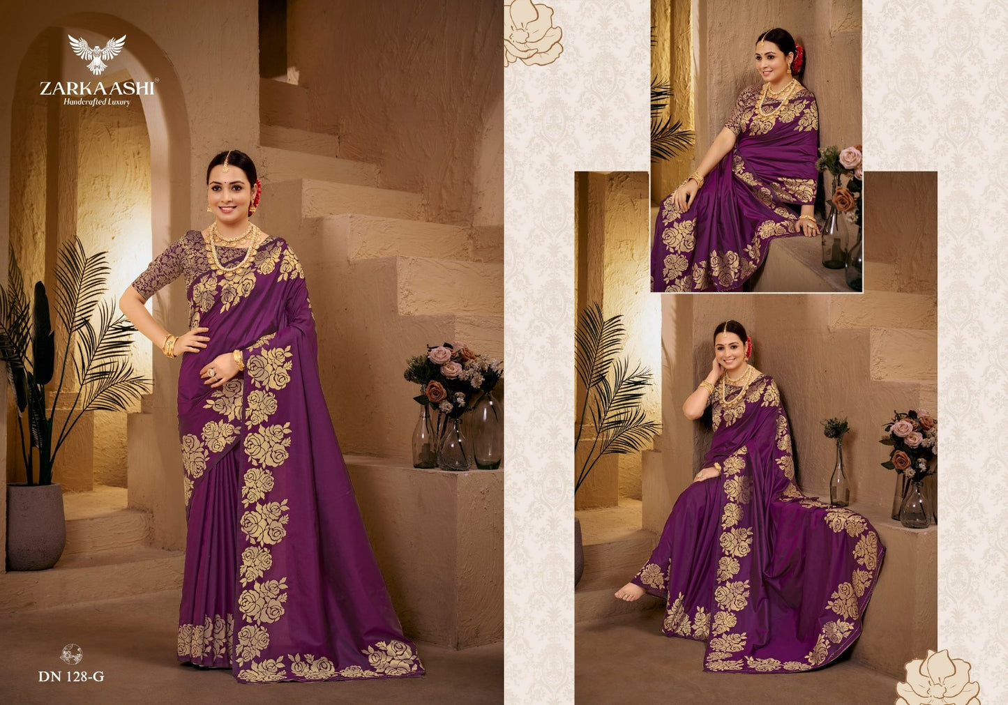 Gulab Kali Zarkaashi Silk Sarees Supplier Ahmedabad