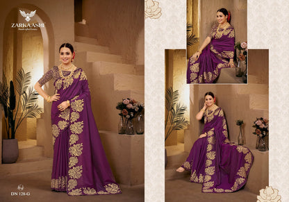 Gulab Kali Zarkaashi Silk Sarees Supplier Ahmedabad