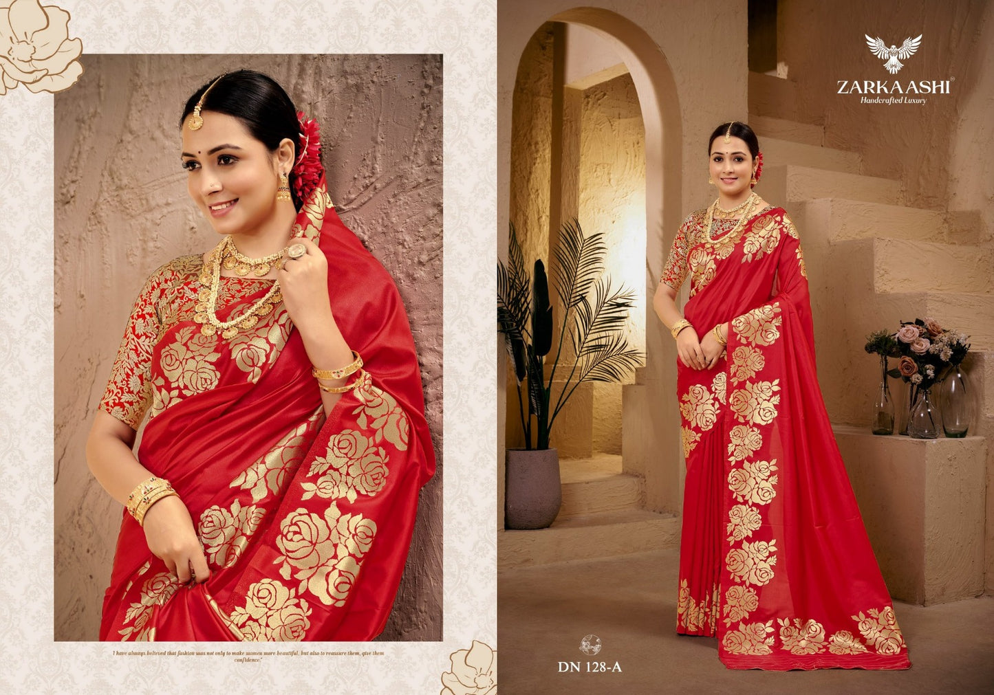 Gulab Kali Zarkaashi Silk Sarees Supplier Ahmedabad