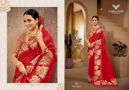 Gulab Kali Zarkaashi Silk Sarees Supplier Ahmedabad