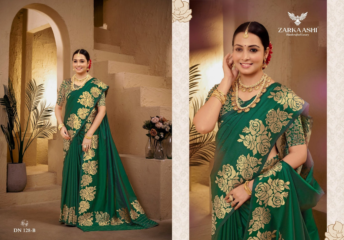 Gulab Kali Zarkaashi Silk Sarees Supplier Ahmedabad