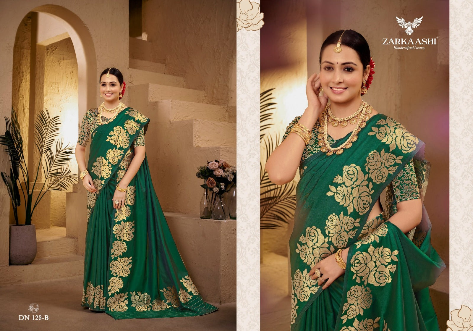 Gulab Kali Zarkaashi Silk Sarees Supplier Ahmedabad