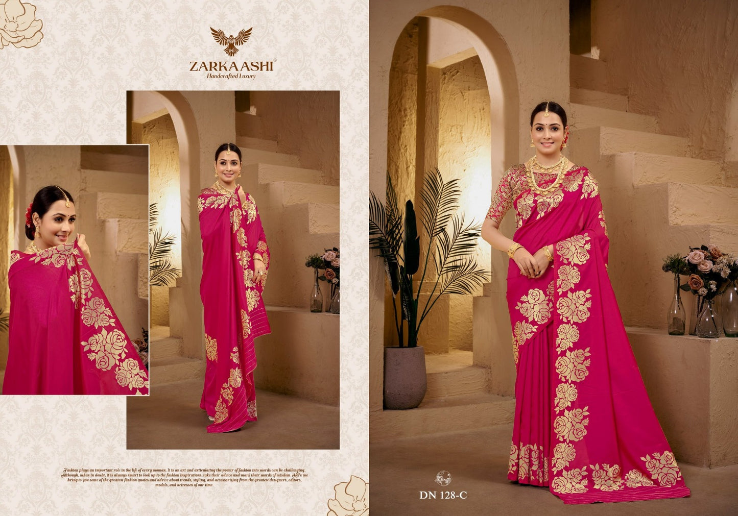 Gulab Kali Zarkaashi Silk Sarees Supplier Ahmedabad